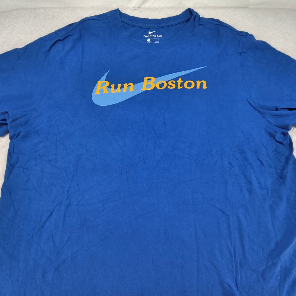 Nike Tee Sun Boston Graphic Short Sleeve Crew Neck Shirt Mens Size Large L Blue